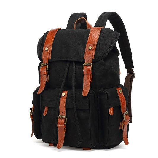 Vintage Wax Canvas Rucksack Backpack - Woosir