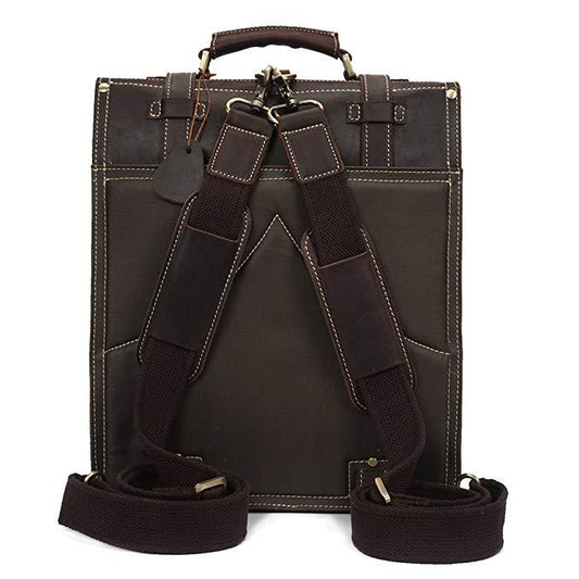 Woosir Vintage Crazy Horse Genuine Leather Backpack - Woosir
