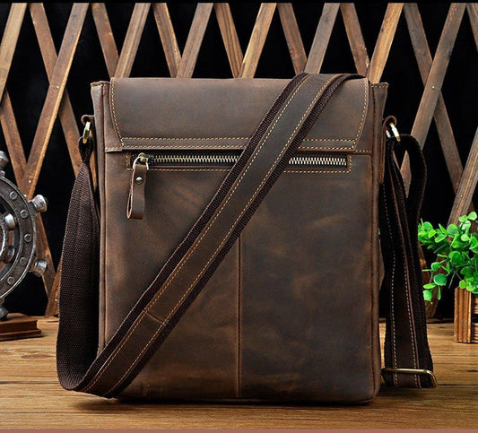 Woosir Vintage Genuine Leather Messenger Bag for Men - Woosir