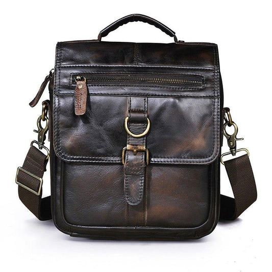 Vintage Leather Messenger Shoulder Bag for Men - Woosir