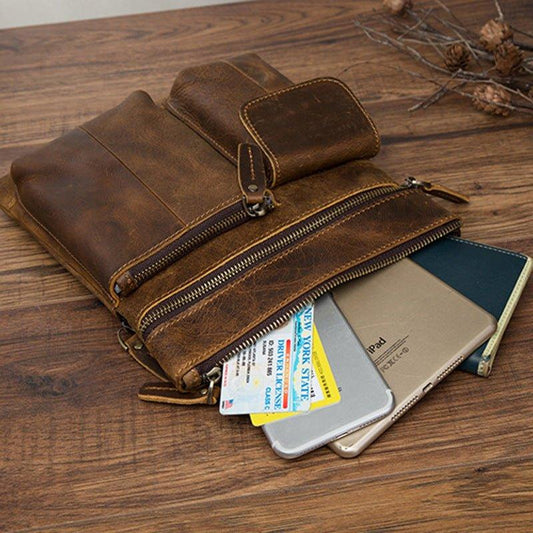 Woosir Vintage Genuine Leather Shoulder Bag for Men - Woosir