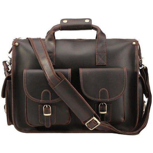Woosir Vintage Handbag Mens Leather Briefcase - Woosir