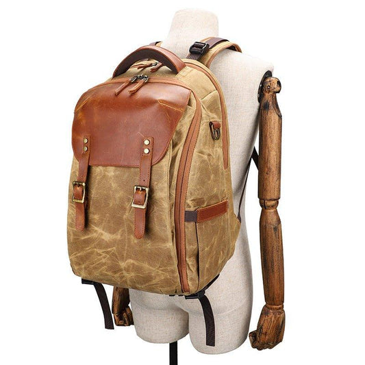 Woosir Vintage Hiking Camera Backpack with Laptop Sleeve - Woosir