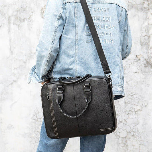 Woosir Vintage Laptop Leather Briefcase for Men - Woosir