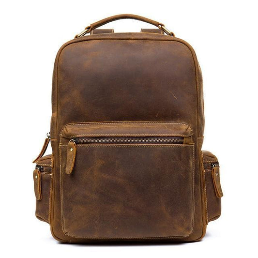 Vintage Genuine Leather Backpack Mens - Woosir