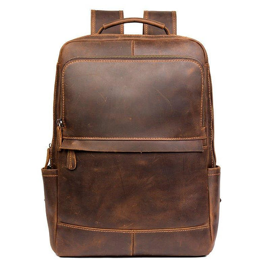 Vintage Leather Backpack Laptop for Travel - Woosir