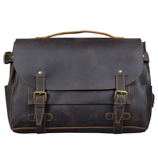 Woosir Vintage Leather Briefcase Laptop Bag - Woosir