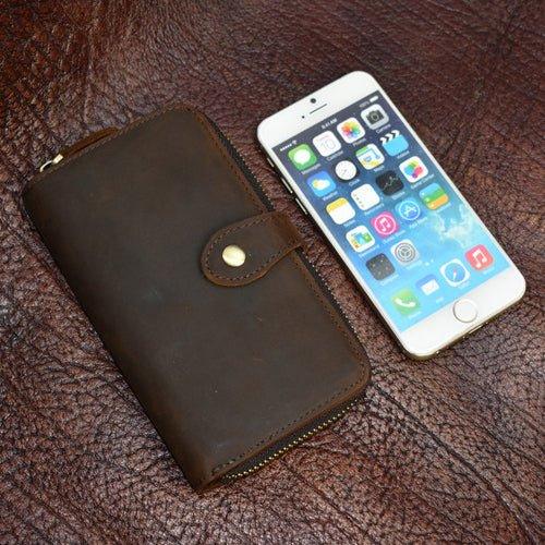 Woosir Vintage Leather Long Wallets for Men - Woosir