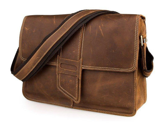 Woosir Vintage Leather Shoulder Bag Mens - Woosir