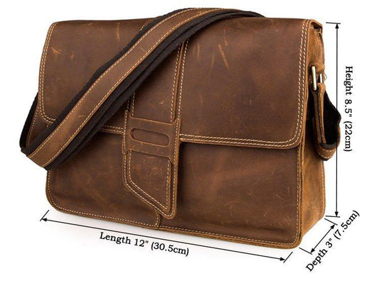 Woosir Vintage Leather Shoulder Bag Mens - Woosir
