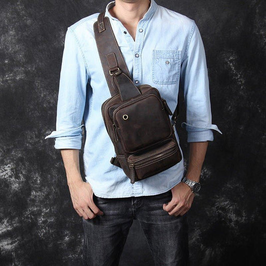 Mens Sling Bag for Mens in Leather - Woosir