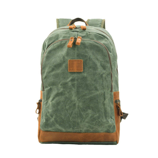 Vintage Leather Waxed Canvas Backpack - Woosir