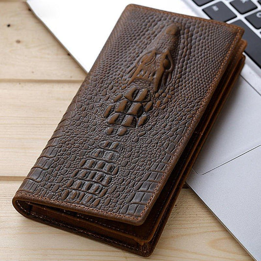 Woosir Vintage Look Genuine Leather Long Wallet Mens - Woosir