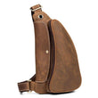 Vintage Mens Sling Leather Backpacks - Woosir