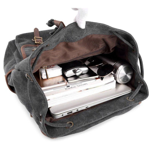 Vintage Mens Waterproof Canvas Backpack 15" - Woosir