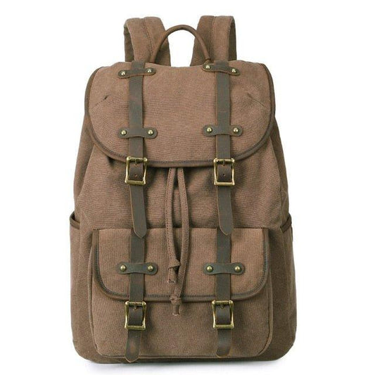 Vintage Mens Waterproof Canvas Backpack 15" - Woosir