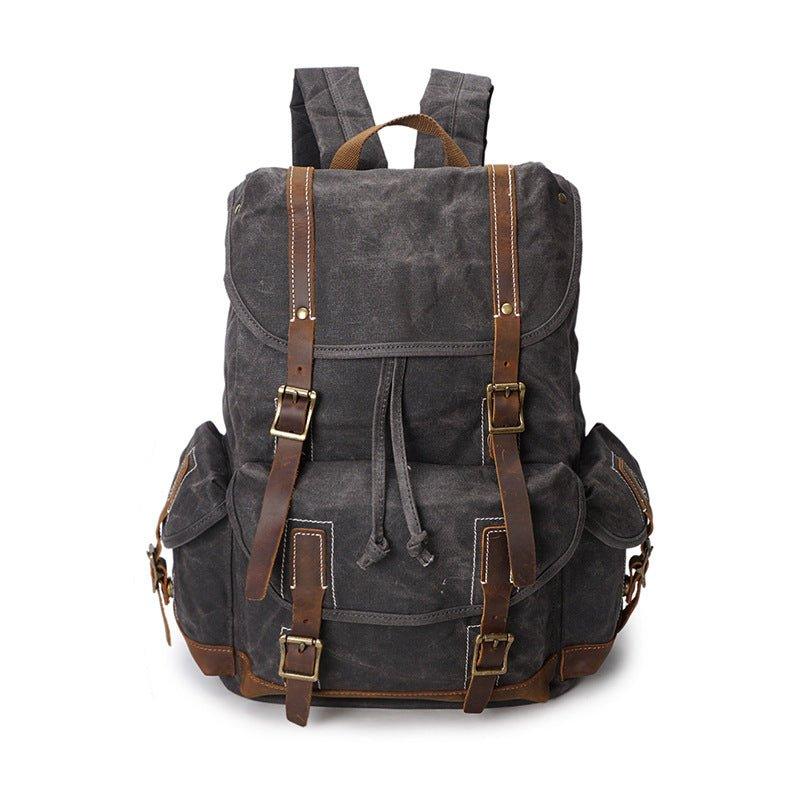 Vintage Wax Canvas Backpack Mens Travel Woosir1