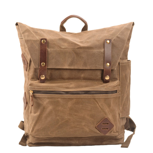 Vintage Travel Camping Waterproof Canvas Backpack - Woosir