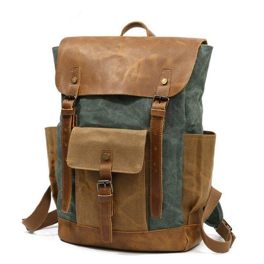 Vintage Waxed Canvas Backpack Laptop Mens - Woosir