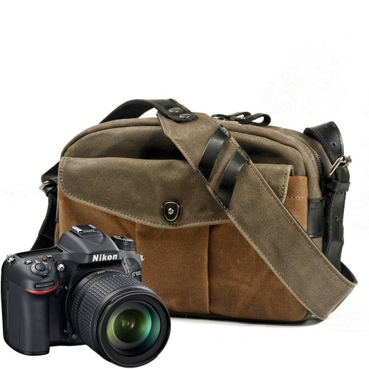 Woosir Vintage Wax Canvas Travel Camera Messenger Bag - Woosir