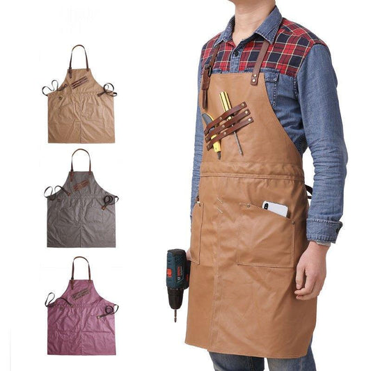 Woosir Waterproof Canvas And Leather Work Apron - Woosir