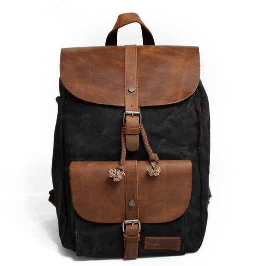 Waxed Canvas Backpack Laptop Rucksack Mens Women - Woosir