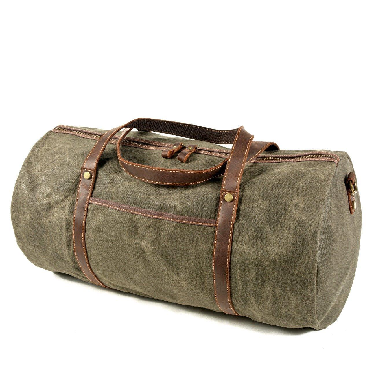 Heavy Duty Waxed Canvas Duffle Bag Carry-on Size Woosir