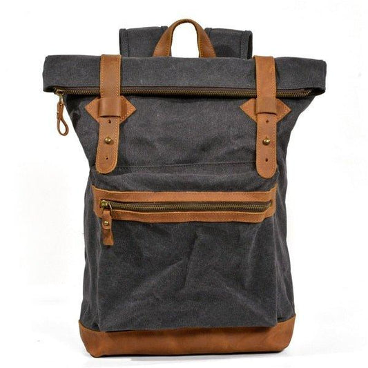 Vintage Roll Top Backpack Rucksack Travel - Woosir