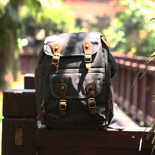 Woosir Waterproof Waxed Canvas Bag Camera Backpack - Woosir