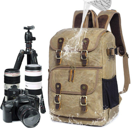 Woosir Waterproof Waxed Canvas Bag Camera Backpack - Woosir