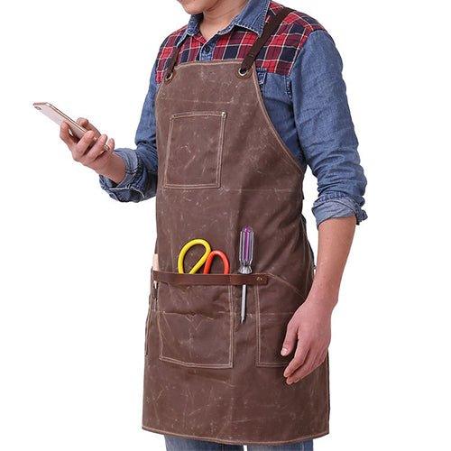 Woosir Waxed Canvas And Leather Apron - Woosir