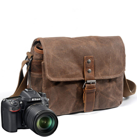 Woosir Waxed Canvas Camera Messenger Bag Men Women - Woosir