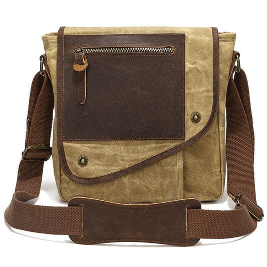 Waxed Canvas Messenger Bag Small - Woosir