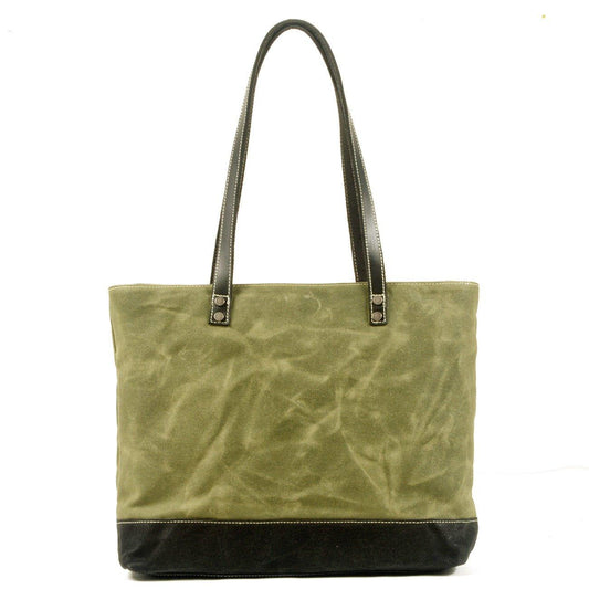 Woosir Waxed Canvas Leather Tote Bags - Woosir