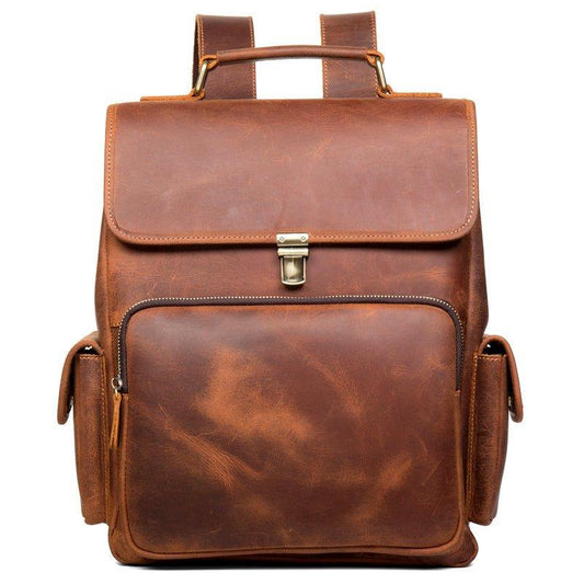 Woosir Women Men Leather Rucksack Knapsack Unisex - Woosir