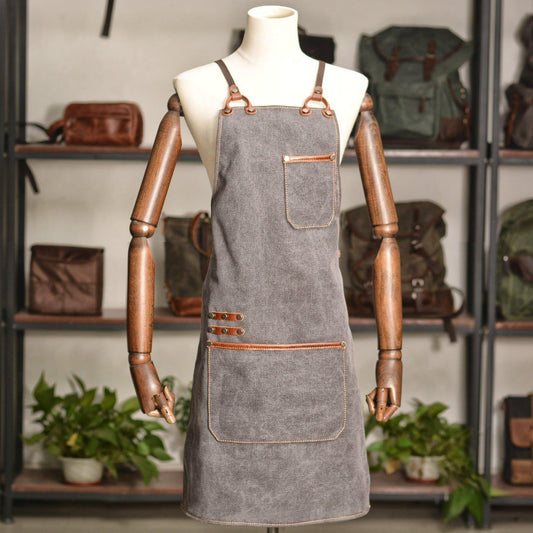 Woosir Work Apron With Pockets Cross Back Straps - Woosir
