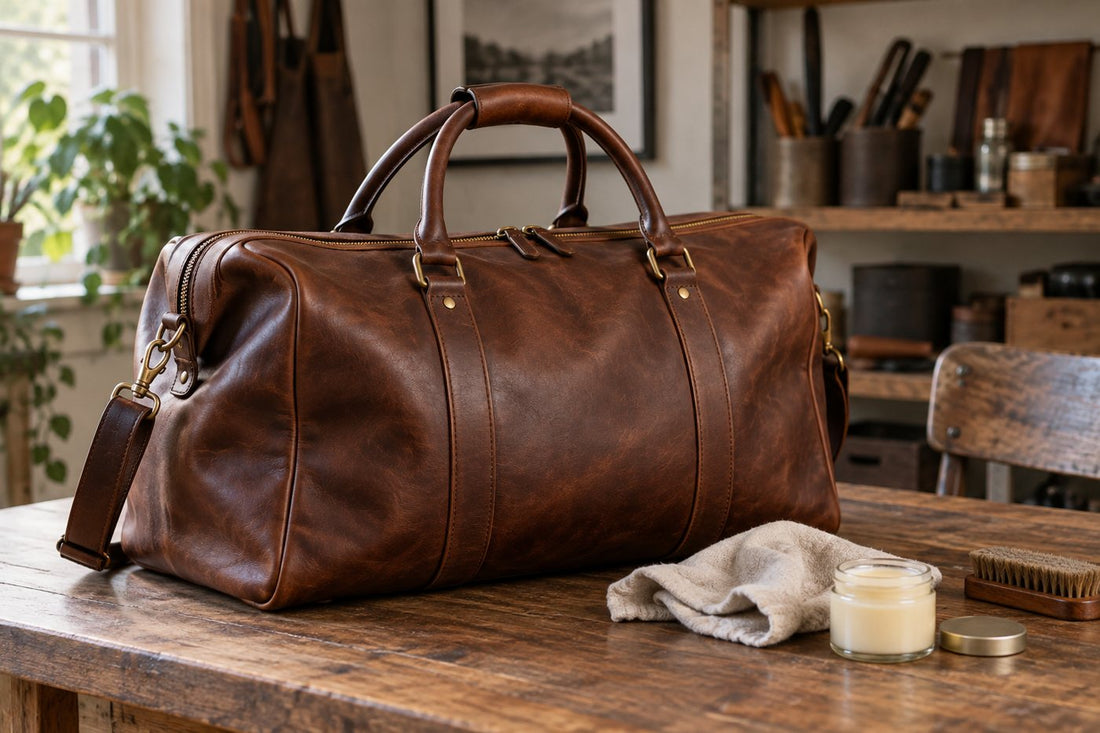 AI-generated vintage leather bag storage and climate care image matching Vintage Leather Bag Storage & Climate Care: Protect Your Bag Year-Round in 2026