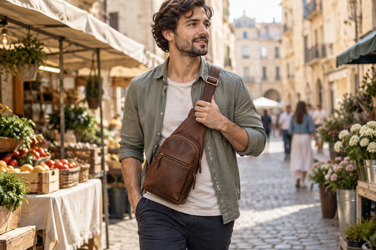 AI-generated vintage leather sling bags image matching Vintage Leather Sling Bags: The Buyer's Guide to Straps, Capacity & Everyday Carry in 2026