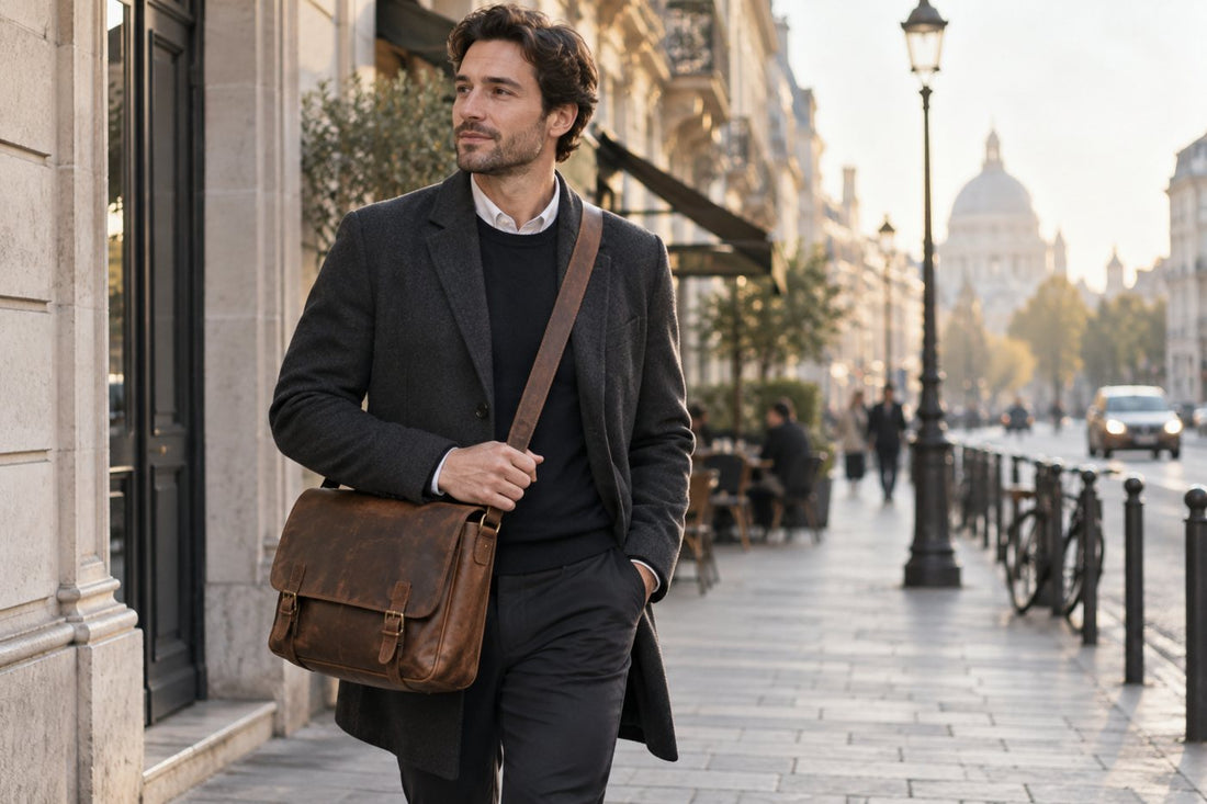 AI-generated a vintage leather messenger bag image matching Vintage Leather Messenger Bags: How to Pack and Organize Your Daily Commute Carry in 2026