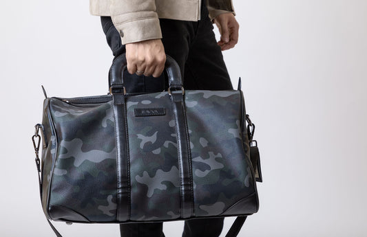 Leather weekender travel bag that does not look like luggage