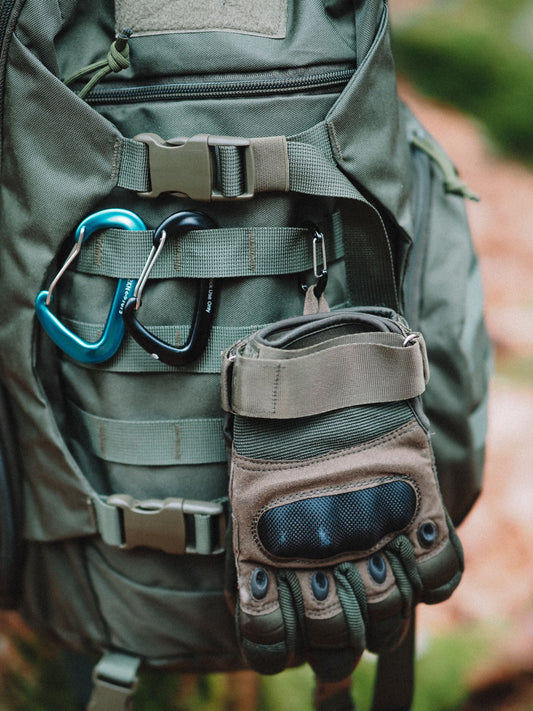 Tactical backpack for outdoor adventures with MOLLE webbing
