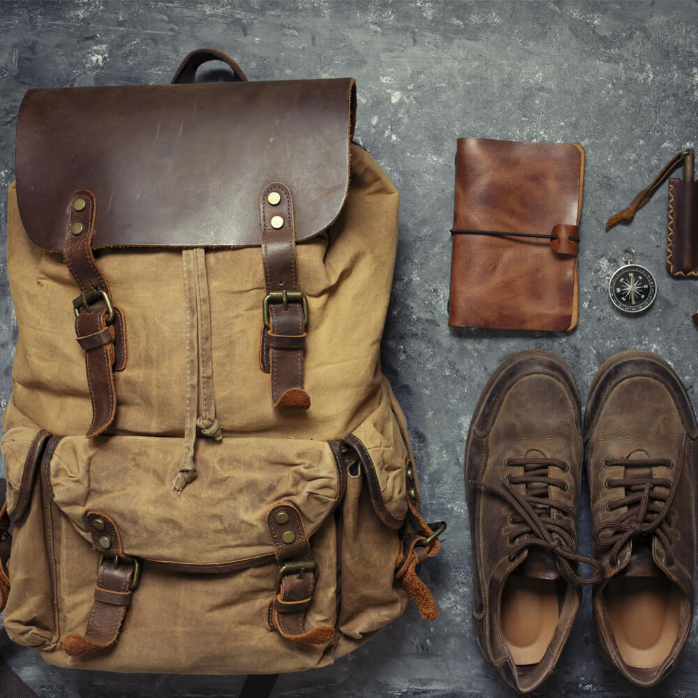 Waxed Canvas Travel Backpacks for Men