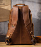 Vintage Genuine Leather Laptop Backpack rear view