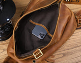 Vintage Genuine Leather One Shoulder Backpack interior structure