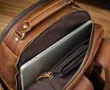 Vintage Genuine Leather Laptop Backpack laptop compartment