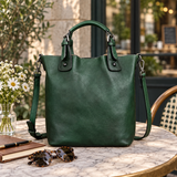 Vintage Full-Grain Leather Shoulder Bag for Women Vintage Green scene 1 lifestyle image