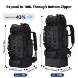 70L/100L Camping Hiking Backpack with Rain Cover
