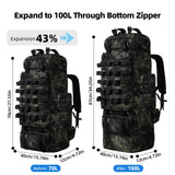 70L/100L Camping Hiking Backpack with Rain Cover