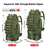 70L/100L Camping Hiking Backpack with Rain Cover