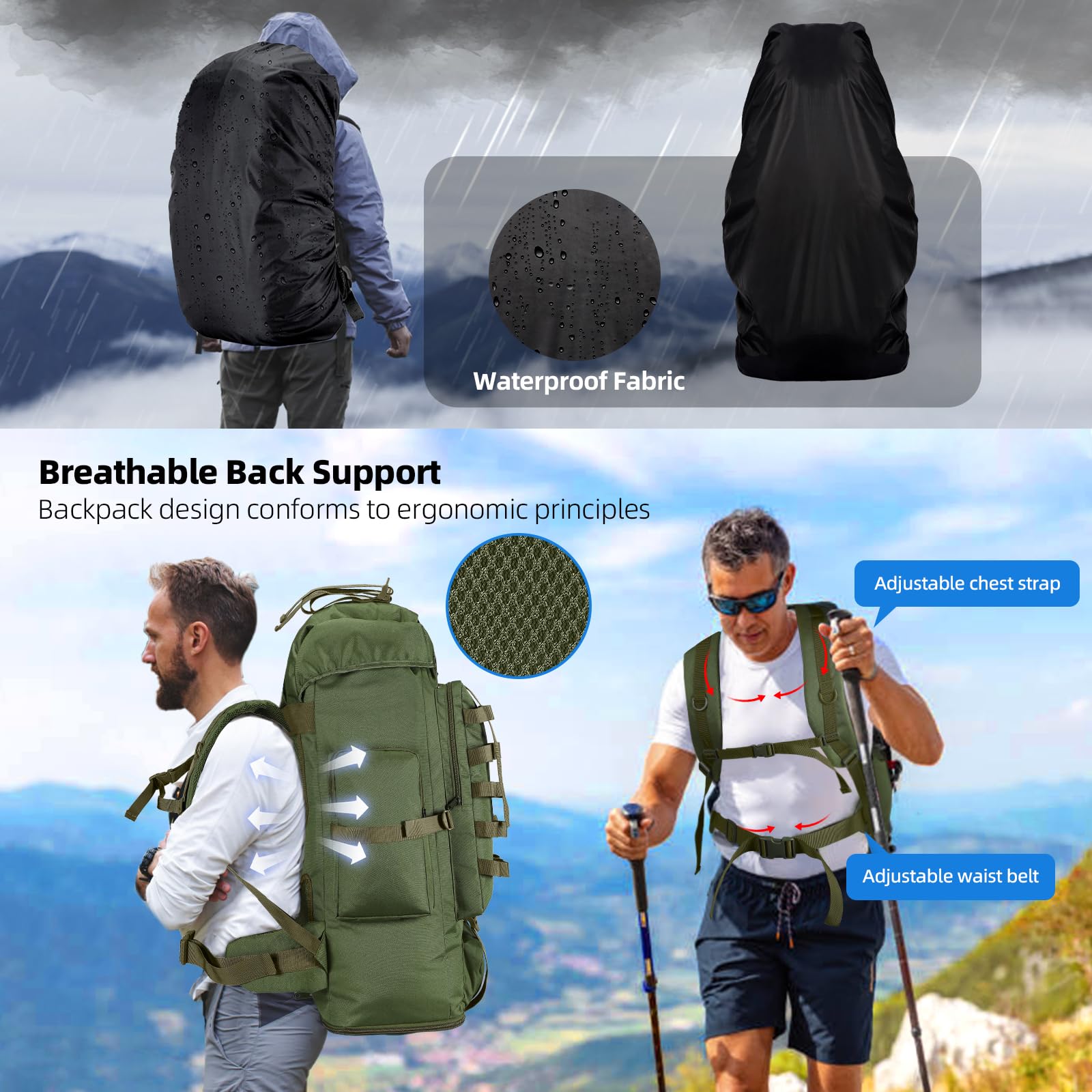 70l backpack rain cover Waterproof - Must Pack Travel Essential Advantage Made of durable and lightweight material Musiin Backpack Waterproof Rain Cover,